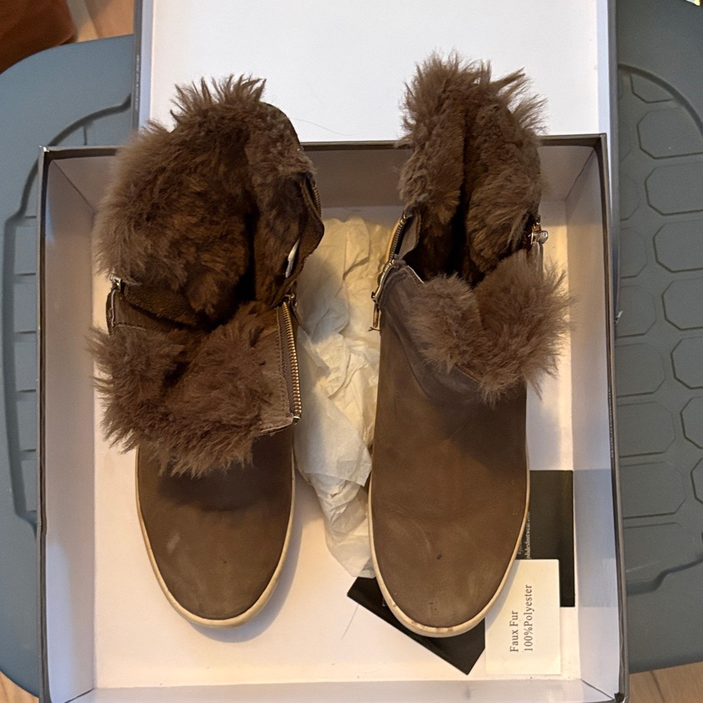 J Slides Brown Fur-Lined Winter Boots